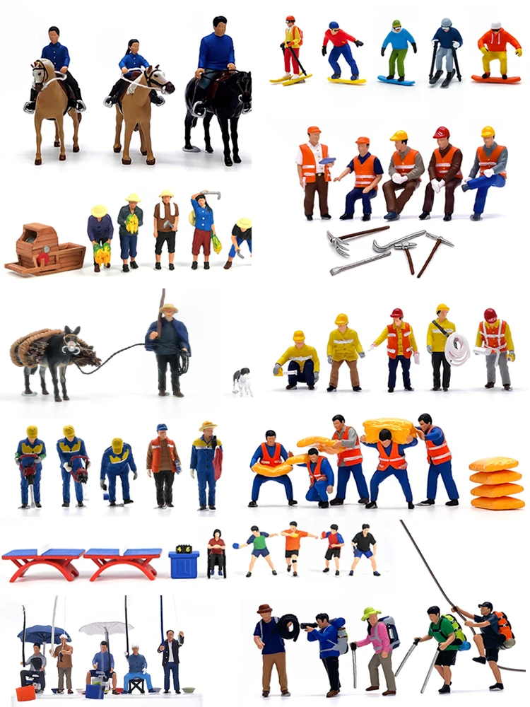 Table Tennis Games - HO 1:87 Painted Figures HO Scale