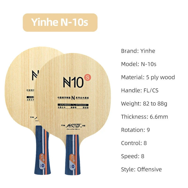 YINHE N10s Table Tennis Blade  - đánh giá và giá Table Tennis Games